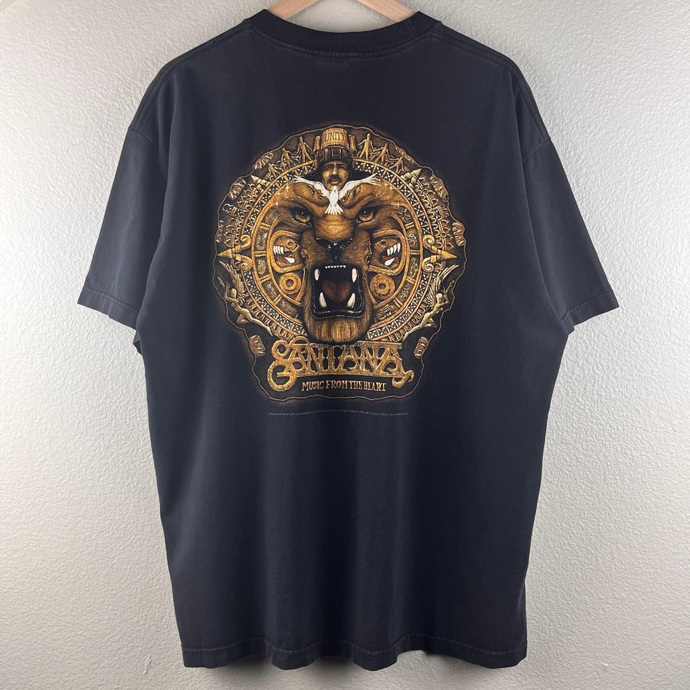 Retro Carlos Santana Concert T-Shirt Black